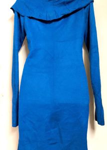 Blue Sweater Dress( Fully Stretchable)