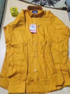Men's Yellow Full Sleeve Shirt