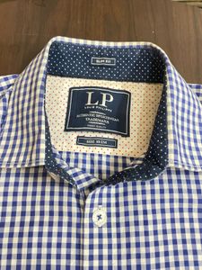 Men's Blue Gingham Button-Down Shirt