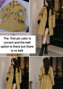 ✨ Mustard Beige Double-Breasted Midi Coat!