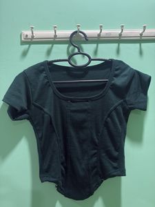 Stylish Dark Green Cropped Top
