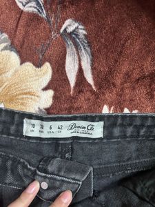Distressed Black Denim Shorts