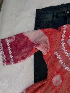 Boho Tie-Dye Kurti Tunic Top