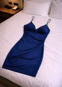 Naught Blue Slip Dress || night suit 🥵