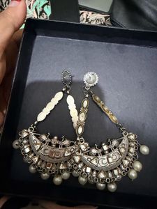 Statement Drop Earrings with Pearl Accents