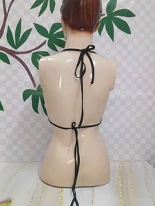 (1300)Shein Black Glitter Bikini Top