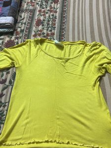 Bright Yellow Ribbed Top