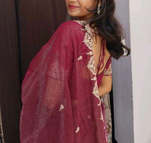 Elegant Maroon Saree