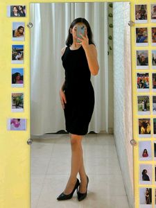 MANGO Black Mini Bodycon Dress