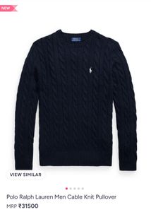RALPH LAUREN Men's Navy Cable Knit Sweater