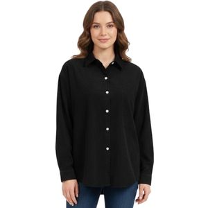 Classic Black Button-Up Shirt for Women