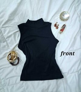 Sleeveless Black Mock Neck Top(negotiable)