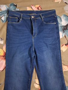 Flared Blue Denim Jeans
