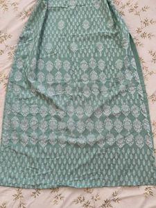 Mint Green Printed Straight Kurta