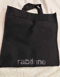 Paco Rabanne Black Canvas Tote Bag