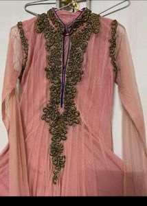 Elegant Pink Embroidered Anarkali Lehenga Choli