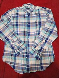 Gant Men’s Blue &amp; White Checked Shirt – Size M