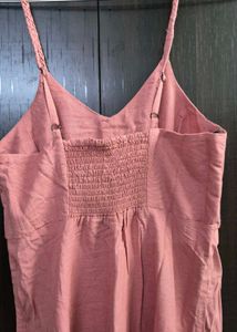Classy Peach Midi A line Dress