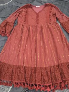Boho rust Tassel Dress