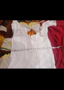 Elegant punjabi White Kurta Set with Pink sal