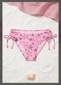 Pink Star Print Bikini Bottoms