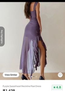 Purple Ruched Maxi Dress