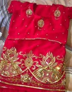 Stunning Red & Gold Embroidered saree