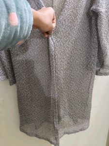 Elegant Silver Knit Cardigan