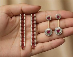 COMBO of  Crimson and Ruby earings (set o