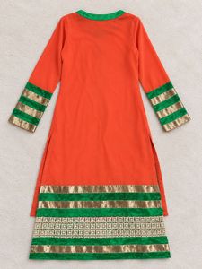 🧡💚Orange &amp; Green Kurti Set
