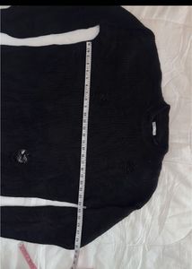 ZARA Black Distressed Knit Sweater