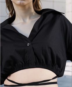 🖤 Black crop shirt with criss-cross design🖤