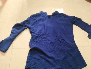 Elegant Blue Linen top