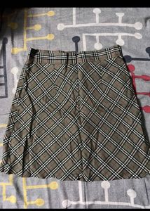 Checked A-line Skirt