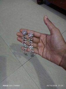Sparkling Flower Drop Earrings