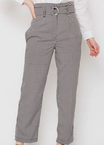 Gingham Check High-Waist Pants