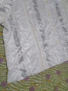 women's White Textured Shirt