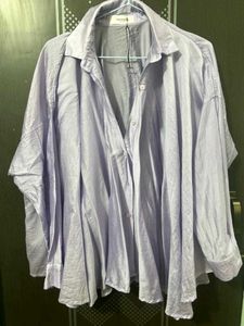 Oversized Lavender Button-Down Shirt