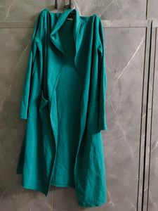 Teal Long Cardigan