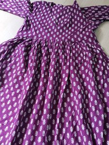Elegant Purple Block Print Kurta