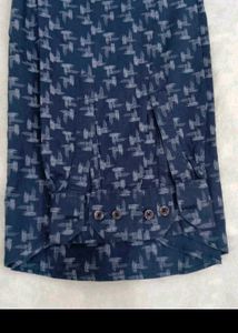 Casual Blue Printed Men's Shirt
