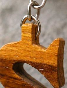 Wooden Alphabet 'S' Keychain