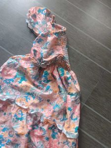 Floral Smocked Puff Sleeve Midi Dress