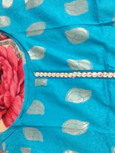 Blue &amp; Gold kurti lengha Set