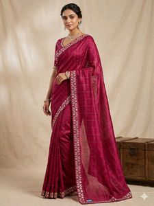Elegant Embroidered Silk Saree