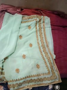 Beautiful Mint Green saree with boluse