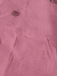 Pink Chikankari Floral Paisley Cotton Saree