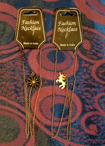 Cute Unicorn and Sunflower Necklace Combo