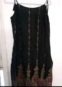 Brand new Stylish Black Kurta with Gold Print