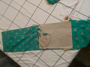 Green Kurta with Gold Print